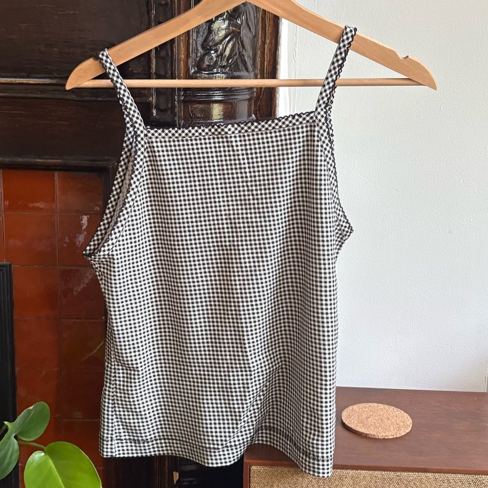 Angie Tank Noir La Maddalena Gingham | DÔEN Tank